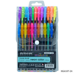 Glitter Pen Neon Color 1.0MM 24Pcs Set HG6107-24