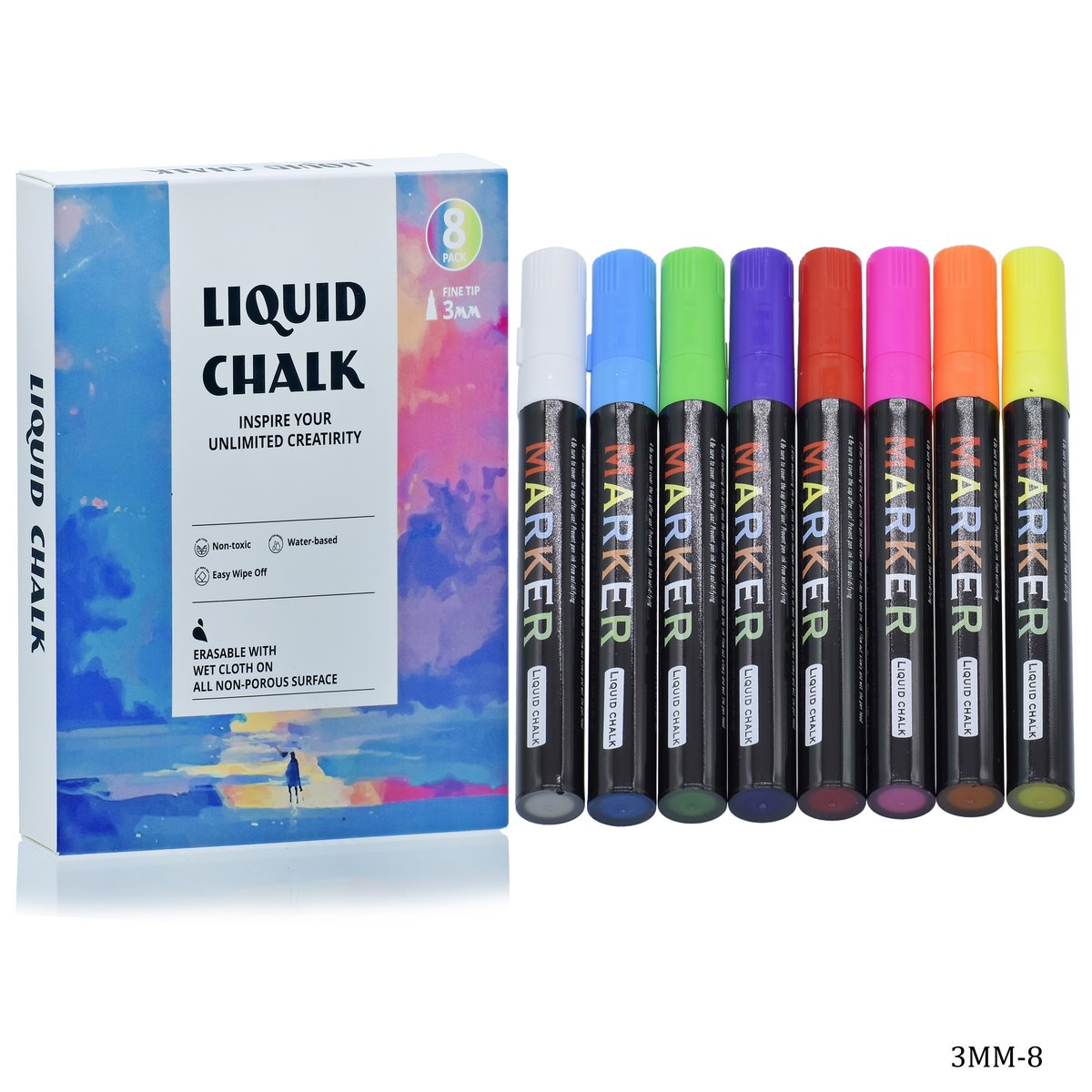 Liquid Chalk 8 Pics Fine Tip 3MM-8