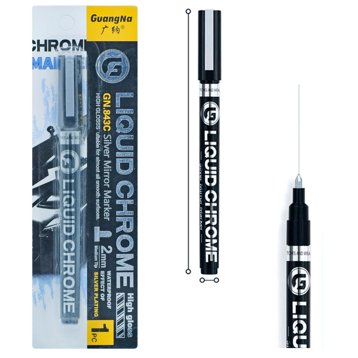 Liquid Chrome Silver Mirror Marker 2MM GN843C