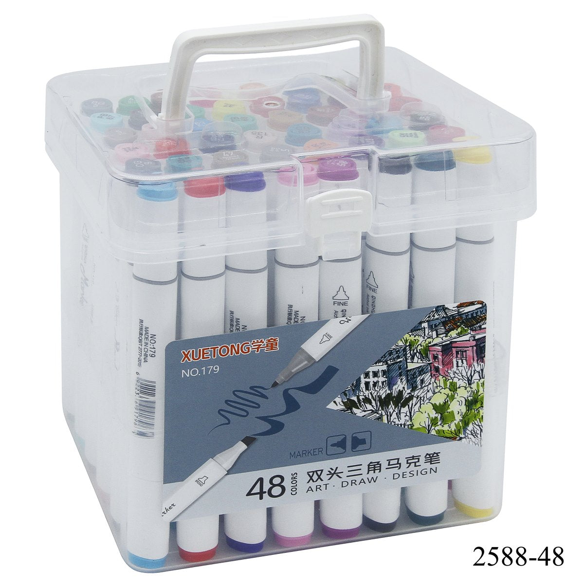 Touch Marker 2in1 Pen Set With Box 48pcs 2588-48