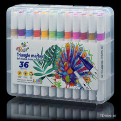 Triangle Marker Soft Headed Double Brush 36 Color TD7899-36
