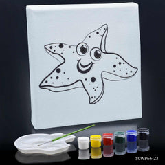 Stretched Canvas Outline Star Fish 6x6 SCWP66-23