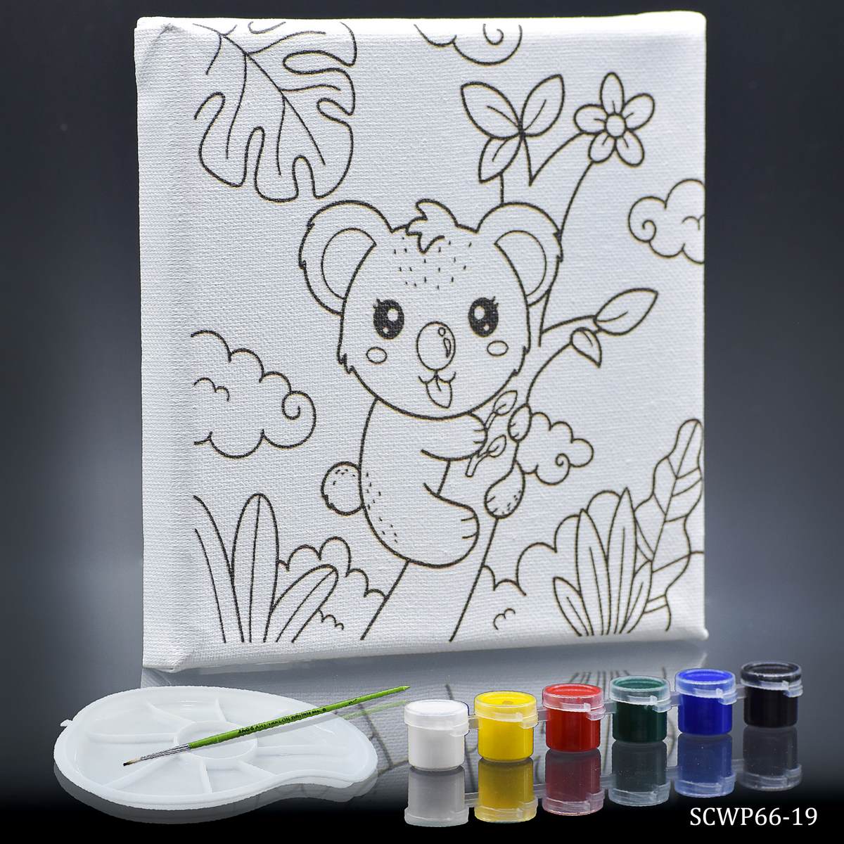 Stretched Canvas With Print Bear 6x6 SCWP66-19