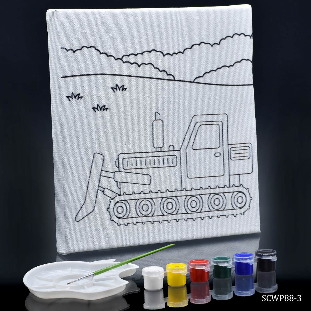 Stretched Canvas With Print Buldozer 8x8 SCWP88-3