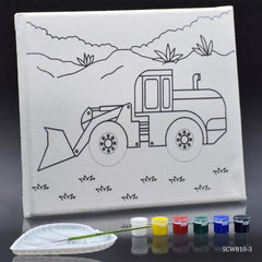 Stretched Canvas With Print Bulldozer 8x10 SCW810-3