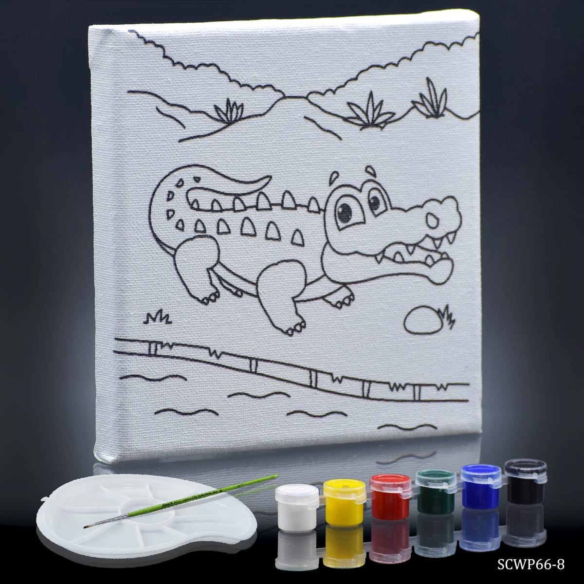Stretched Canvas With Print Crocodile 6x6 SCWP66-8