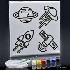 Stretched Canvas With Print Spacemoon 8X8 Scwp88-6