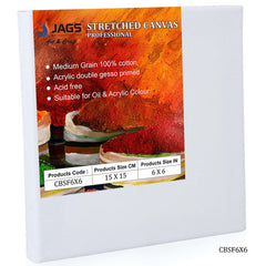 Canvas Board Stretched Frame 6X6inch CBSF6X6