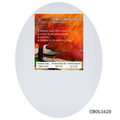 Canvas Board Stretched Frame Oval 16X20 Inch CBOL1620