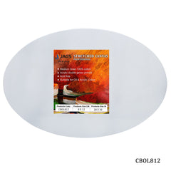 Canvas Board Stretched Frame Oval 8X12 Inch CBOL812