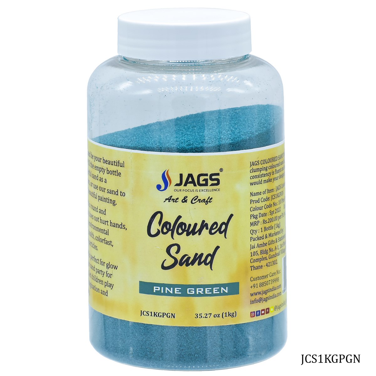 Jags Coloured Sand 1Kg Pine Green No 10 JCS1KGPGN