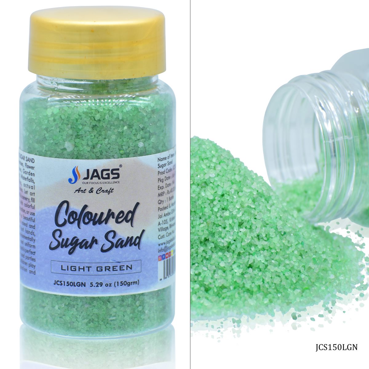 Jags Coloured Sugar Sand 150Gms L.Green JCS150LGN