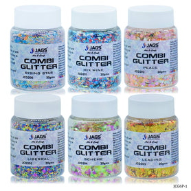 Jags Combi Glitter 6 Pcs Set (1No) Mix Colour JCG6P-1