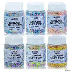 Jags Combi Glitter 6 Pcs Set (1No) Mix Colour JCG6P-1