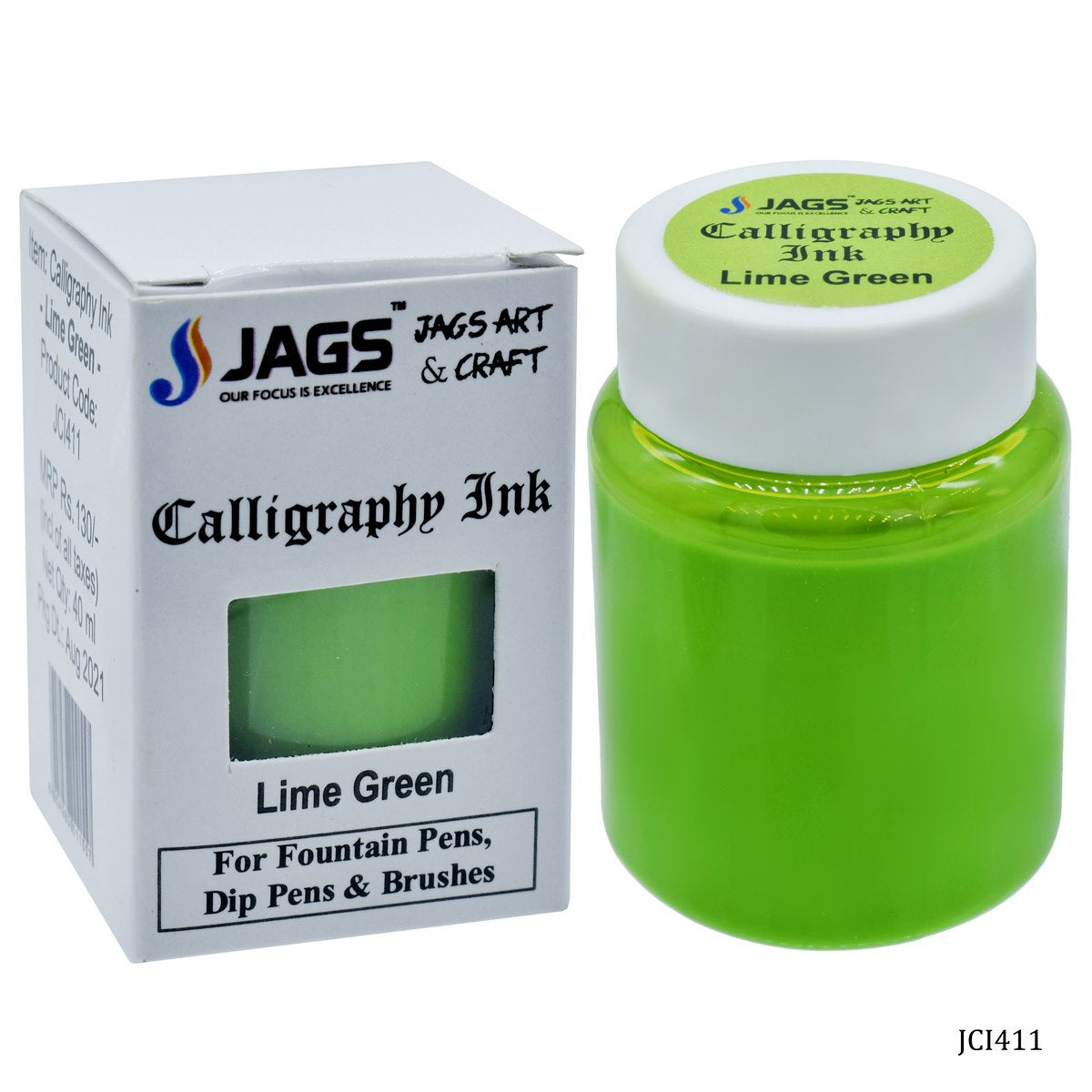 Jags Calligraphy Inks 40ML Lime Green JCI411