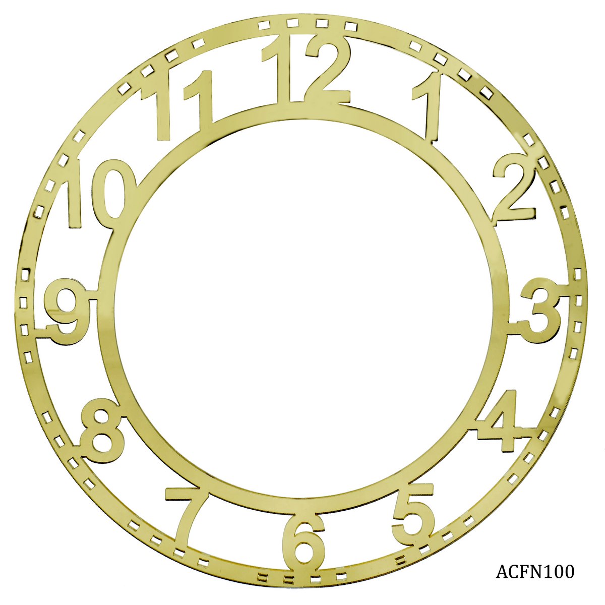 Acrylic Clock Frame Numerical Gold 10Inch ACFN100