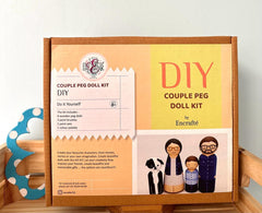 DIY Wooden Couple peg doll kit