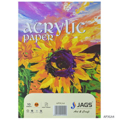 Acrylic Paper 350 Gsm A4 Pack Of 10 Sheet AP3GA4