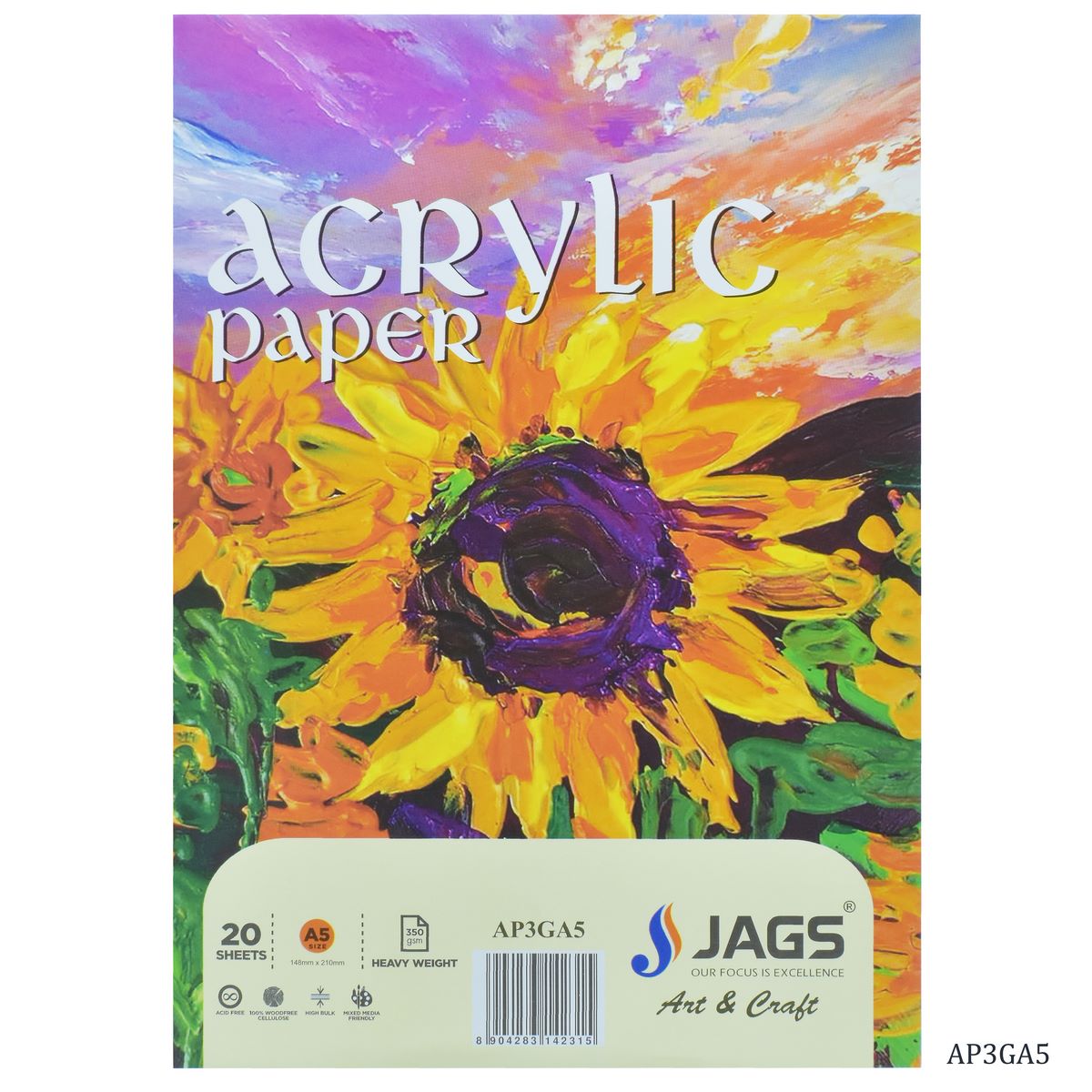 Acrylic Paper 350 Gsm A5 Pack Of 20 Sheet AP3GA5