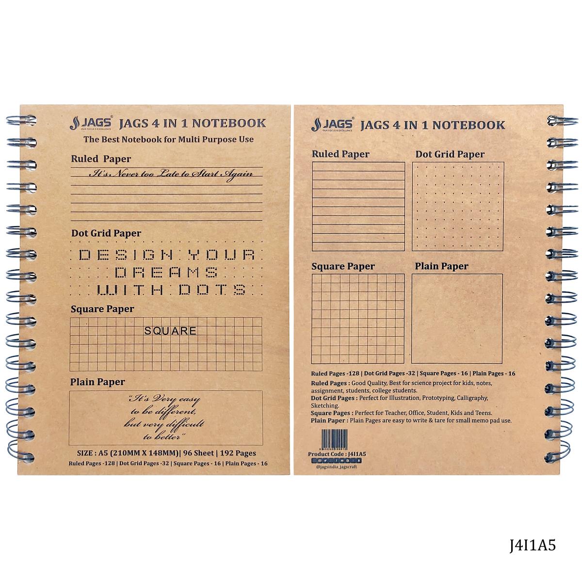 JAGS 4in1 Notbook A5 J4I1A5