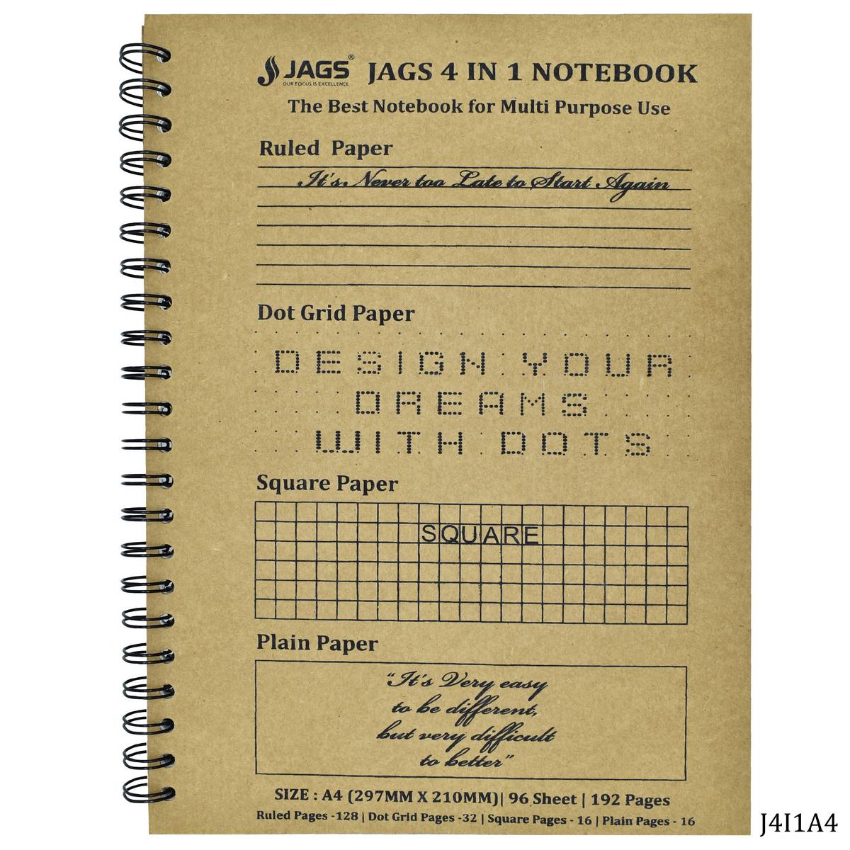 JAGS 4in1 Note Book A4 J4I1A4