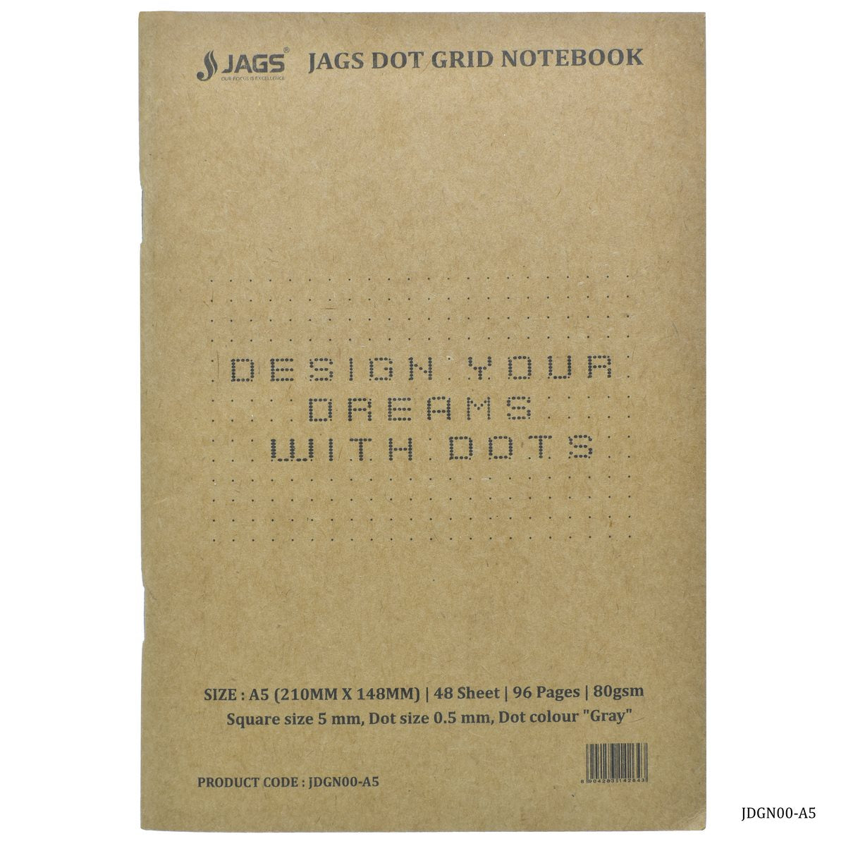 Jags Dot Grid Notebook Craft Cover 96Pages 80Gsm JDGN00-A5