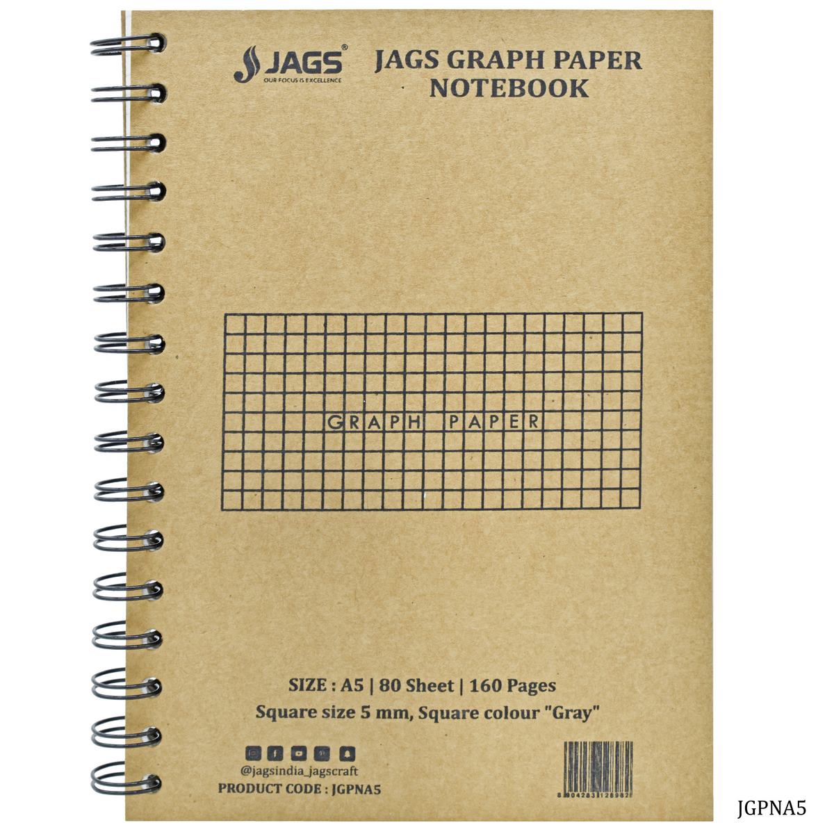 Jags Graph Paper Notebook A5 160Pages JGPNA5