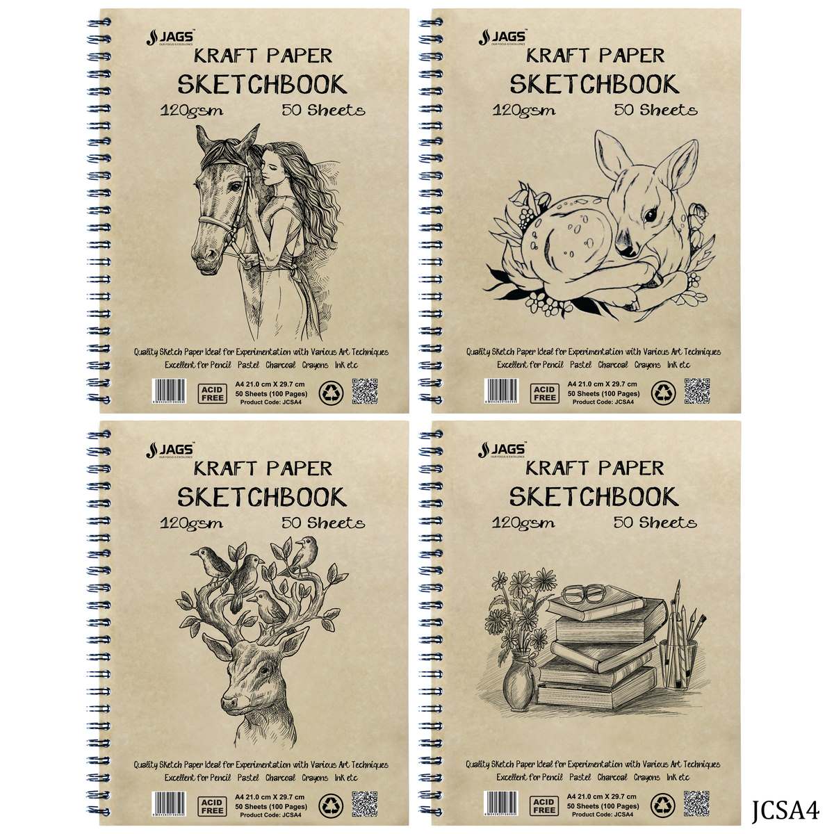 Jags Kraft Skectchbook A4 100Pages 120 GSM JCSA4