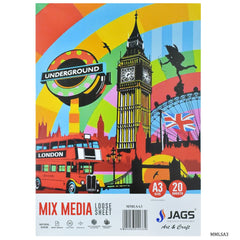 Mix Media Loose Sheets A3 Pack Of 20 Sheets 250 Gsm MMLSA3