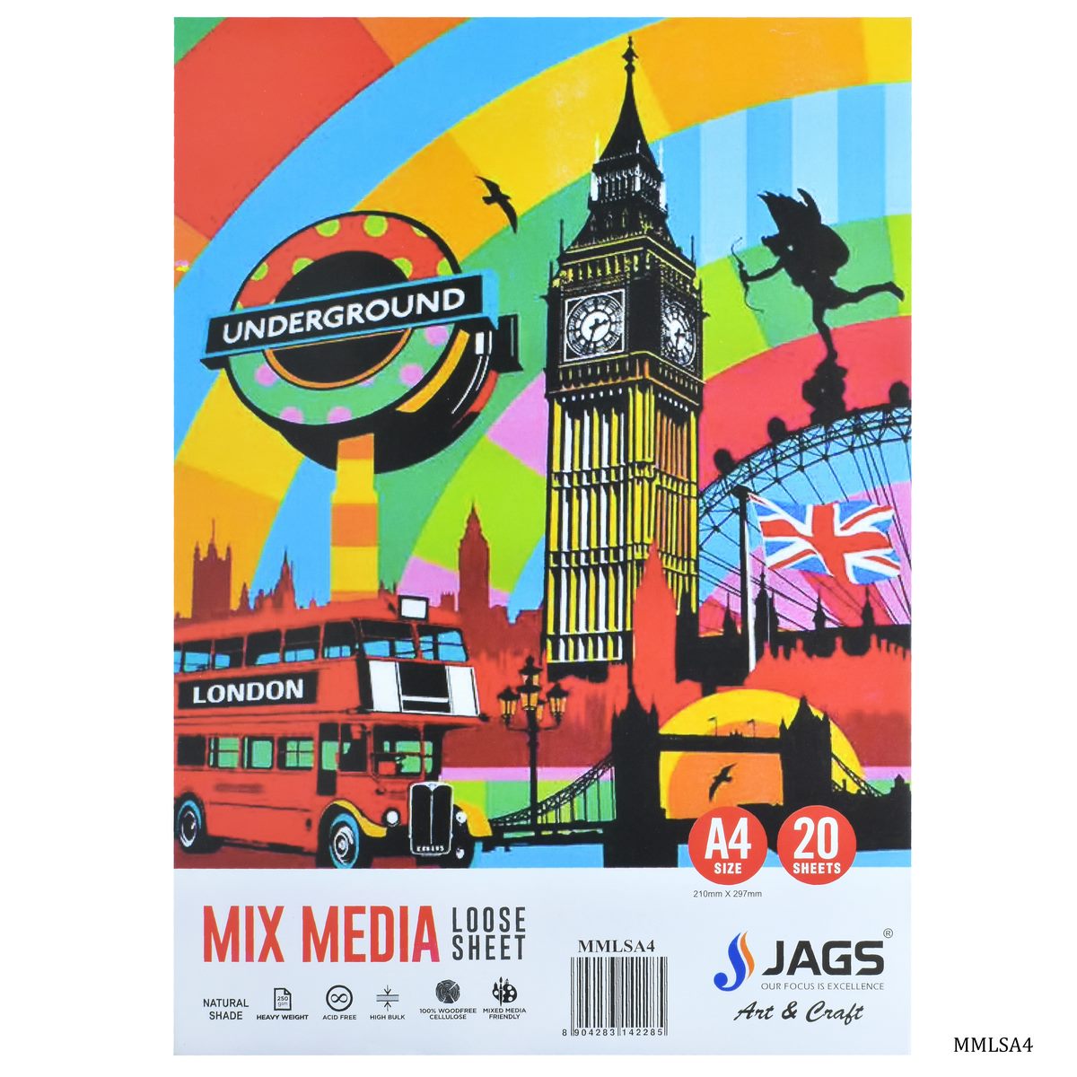 Mix Media Loose Sheets A4 Pack Of 20 Sheets 250 Gsm MMLSA4