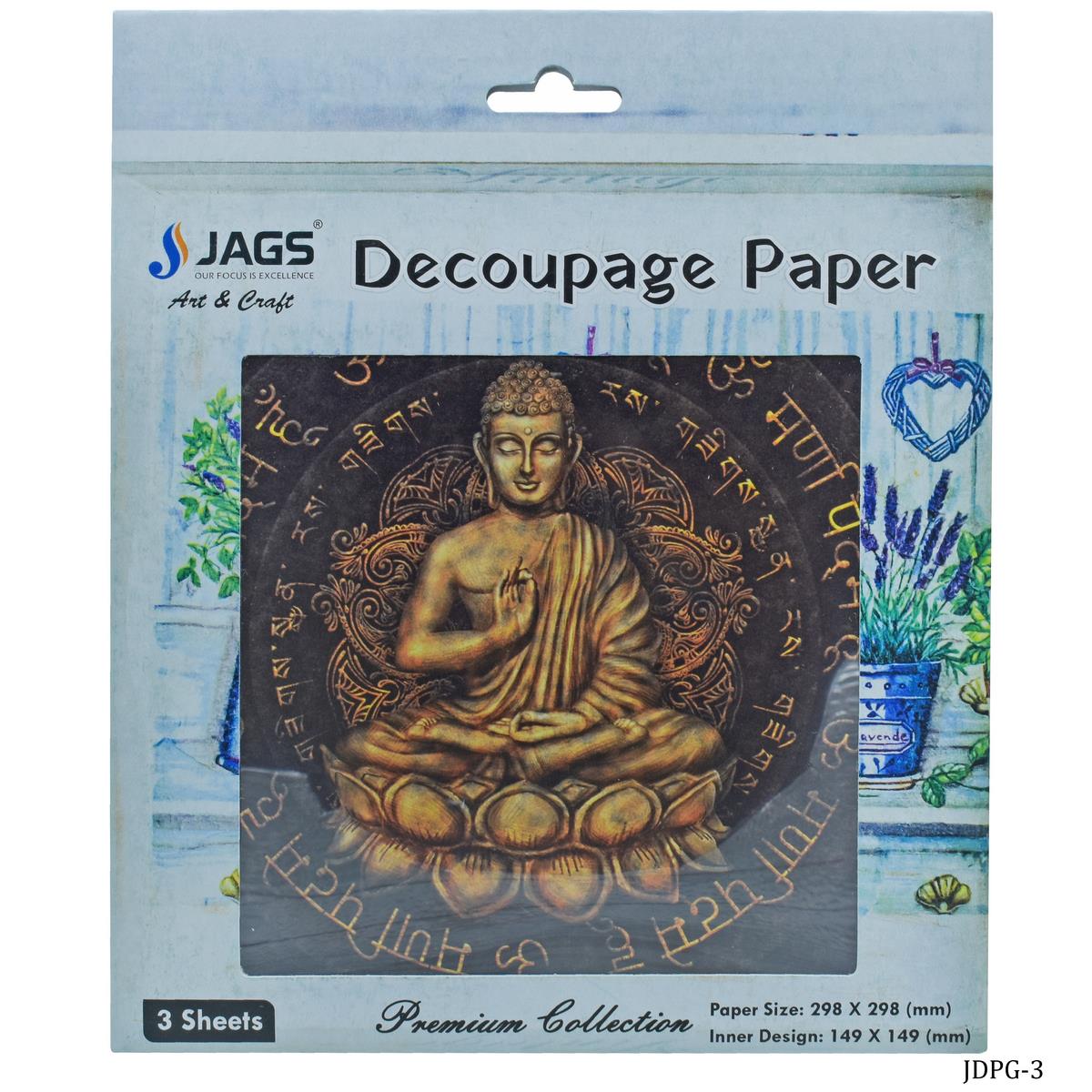 Jags Decoupage Paper Gautam Lord Buddha JDPG-3