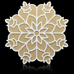 3D Rangoli Template Mat With MDF Base 8 Diya dsgn M3RT06