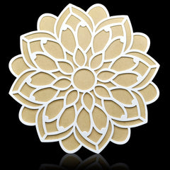 3D Rangoli Template Mat With MDF Base Flower design M3RT08