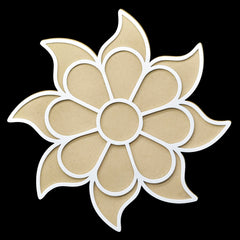 3D Rangoli Template Mat With MDF Base Flower dsgn M3RT01