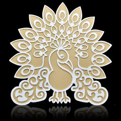 3D Rangoli Template Mat With MDF Base Peacock dsgn M3RT09