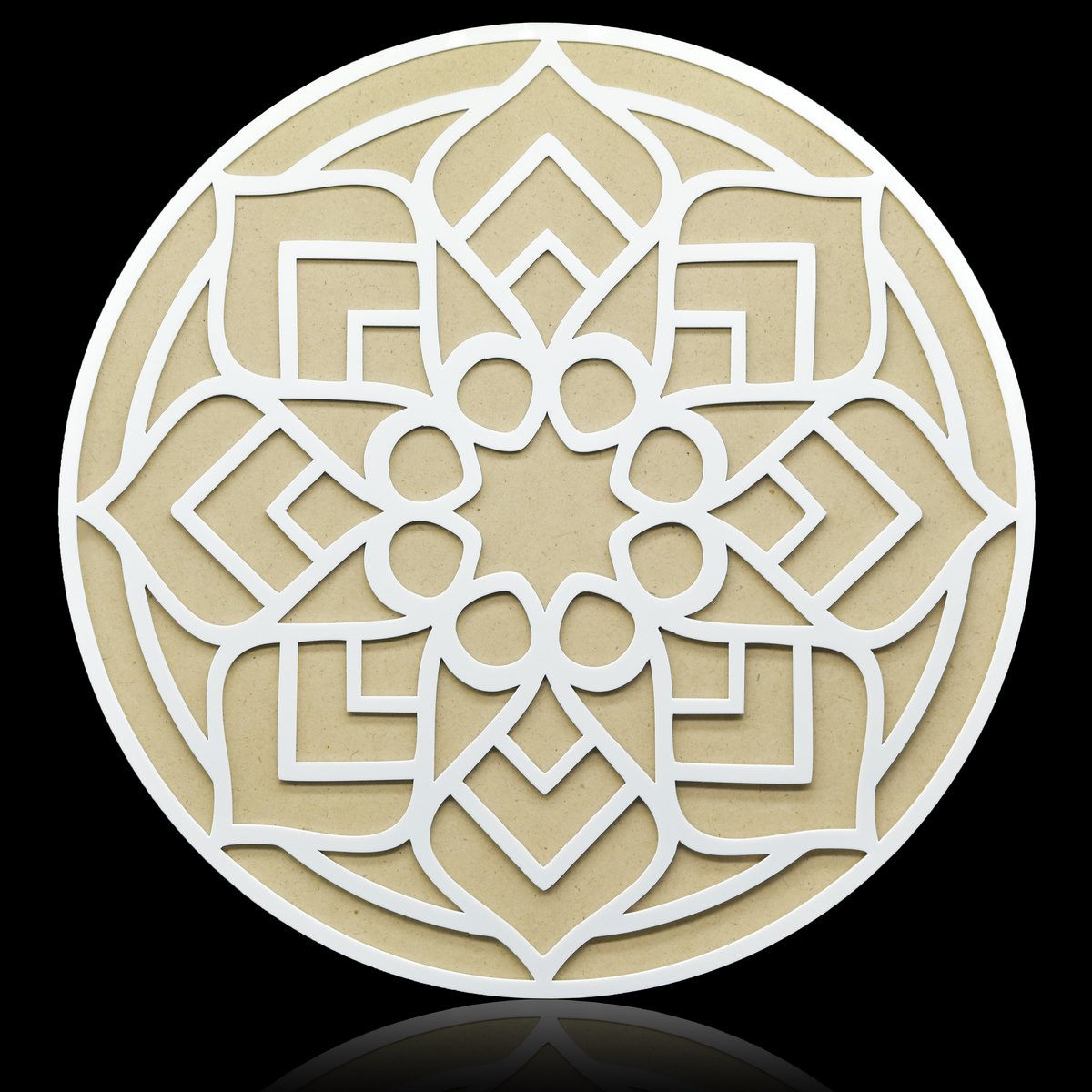 3D Rangoli Template Mat With MDF Base Round dsgn M3RT07