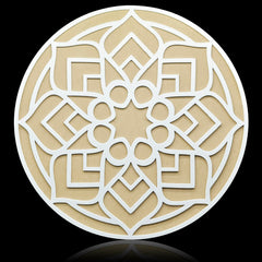 3D Rangoli Template Mat With MDF Base Round dsgn M3RT07