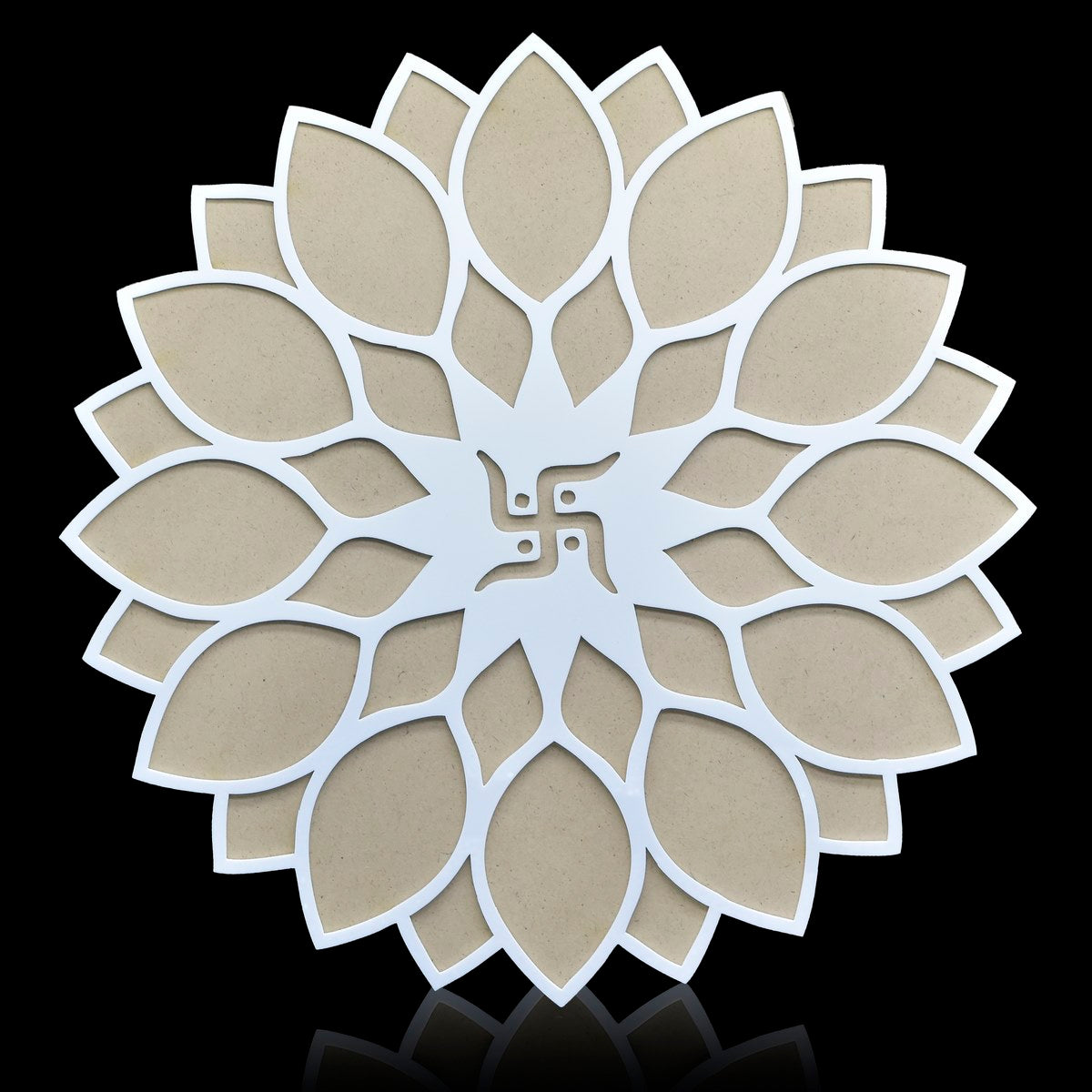 3D Rangoli Template Mat With MDF Base Swastik dsgn M3RT05