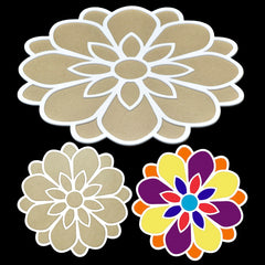 3D Rangoli Template Mat With MDF Base Traditional dsgn 3RT02