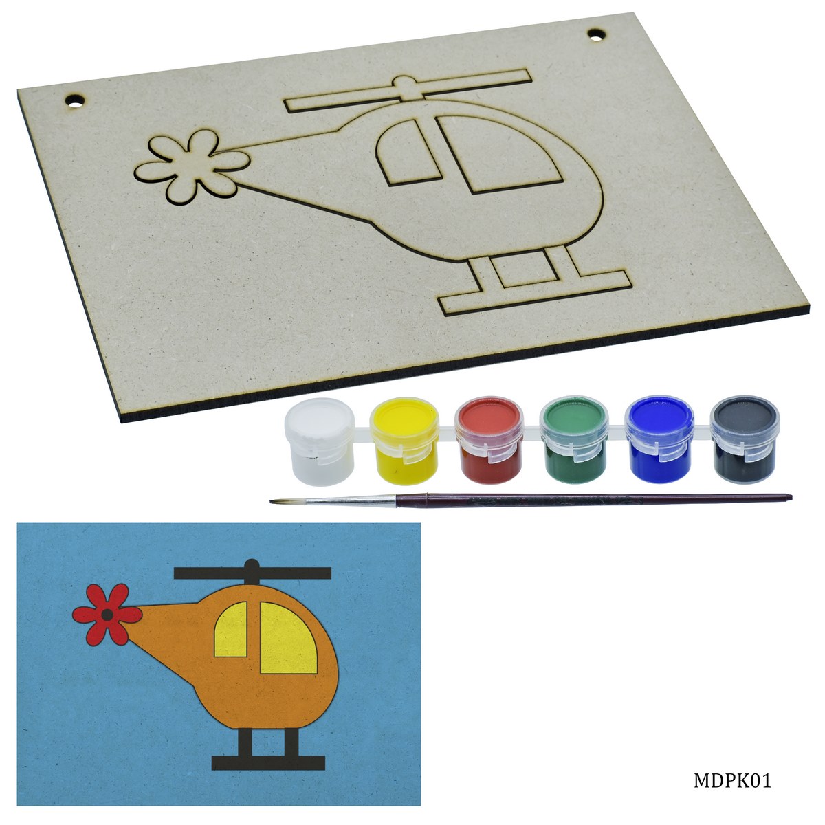 MDF DIY Painting Kit 3D A5 Helicopter MDPK01