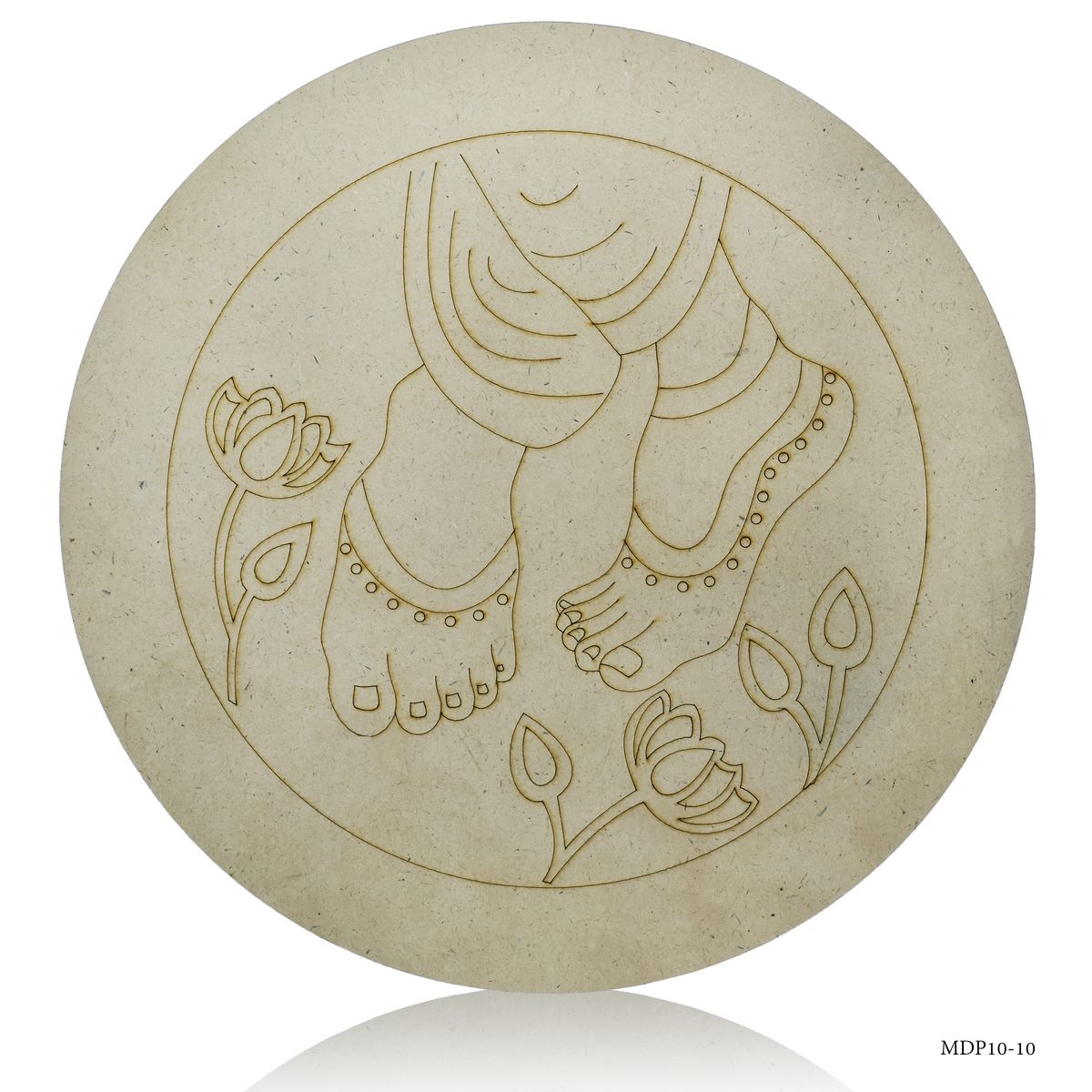 MDF DIY Painting Kit Round Krishna Foot 10 Inch MDP10-10