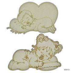 MDF DIY Painting Palette Kit Sleeping B.Girl&Boy MDPP-03