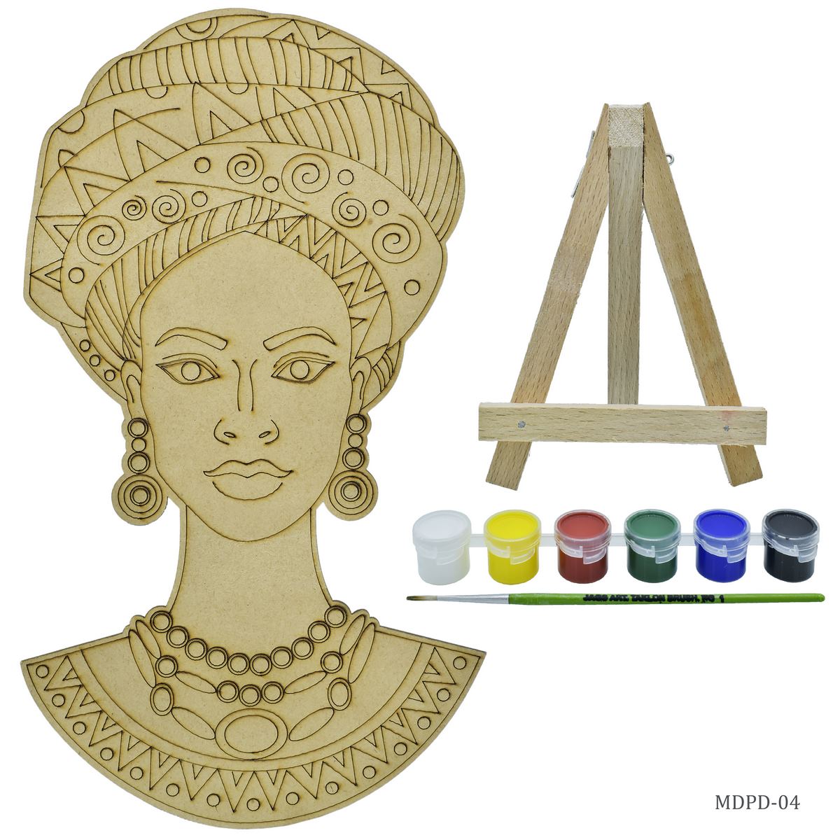MDF DIY Painting Plate Kit Girl Design MDPD-04