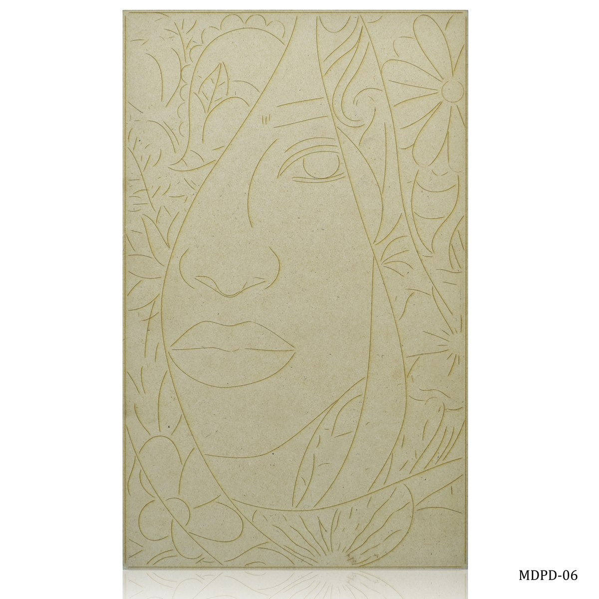 MDF DIY Painting Plate Kit Girl Engraved 6x10 Inch MDPD-06