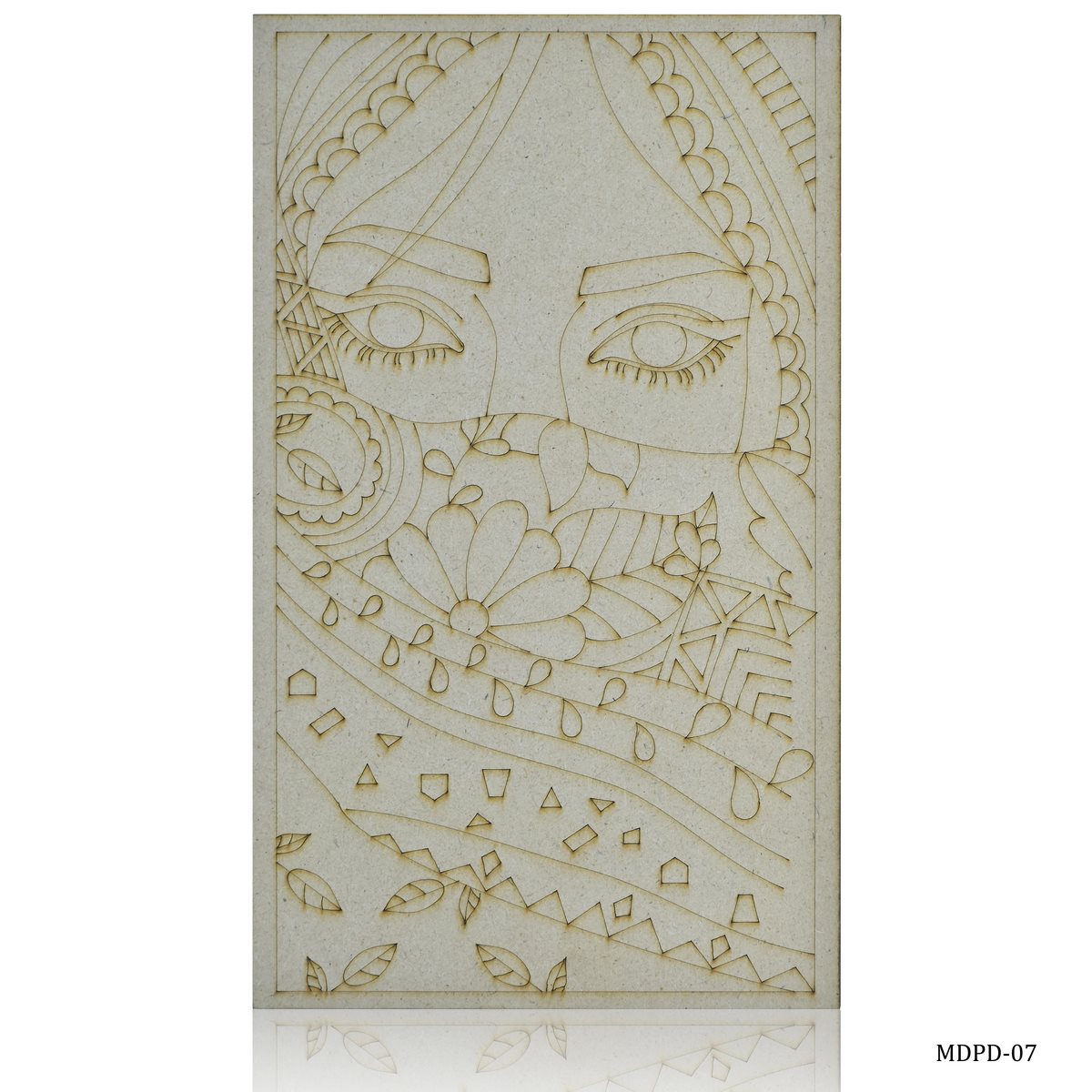 MDF DIY Painting Plate Kit Girl Engraved 6x10 Inch MDPD-07