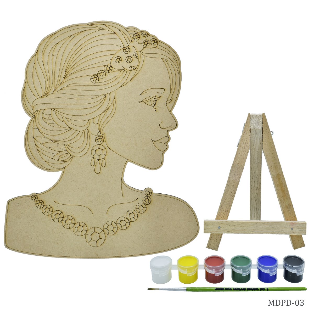 MDF DIY Painting Plate Kit Modern Girl MDPD-03