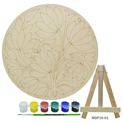MDF DIY Painting Pre-Marked Kit Round Lotus 10In MDP10-01