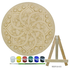 MDF DIY Painting Pre-Marked Kit Round Rangoli 10In MDP10-03