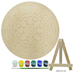 MDF DIY Painting Pre-Marked Kit Round Rangoli 10In MDP10-04