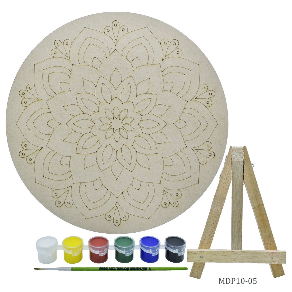 MDF DIY Painting Pre-Marked Kit Round Rangoli 10In MDP10-05